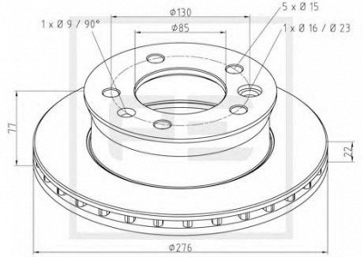 PE AUTOMOTIVE 01629100a -  Тормозной диск